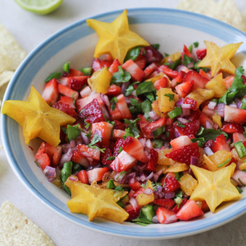 Learn how to make strawberry starfruit salsa